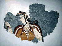 Λεπτομέρειες νωπογραφίας από το παλάτι της Τύρινθας, 13ος αιώνας π.Χ. – Εθνικό Αρχαιολογικό Μουσείο