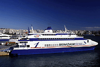 One of the many ferries to the Greek islands