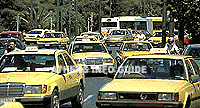 Taxi's maken deel uit van het leven in Athene