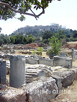 Zicht op de Akropolis vanuit de Oude Agora