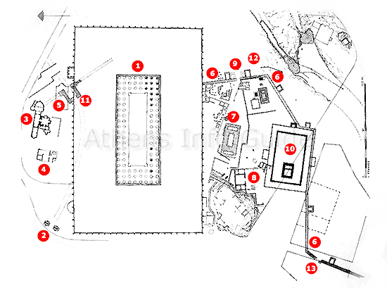 Plattegrond van de Tempel van Zeus en omgeving