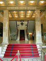 The grand entrance of the town hall of Athens