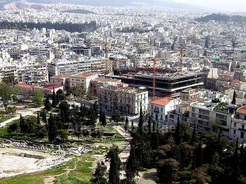 Het Nieuwe Acropolis Museum in opbouw