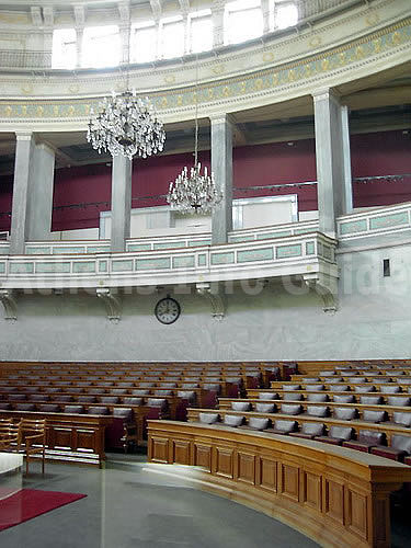 The grand congress hall of the old Greek parliament