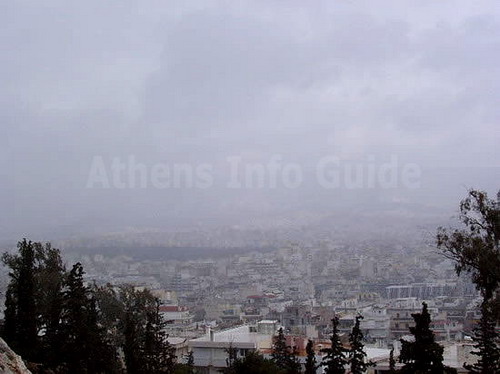 Snowing on Athens