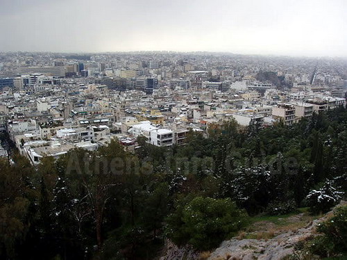 Sneeuw in Athene