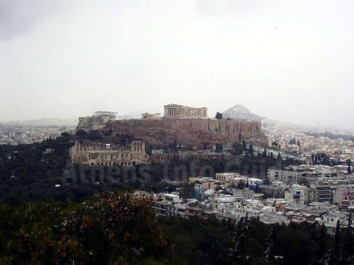 De Acropolis en de Lycavittos heuvel.