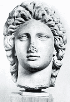 Marmeren hoofd van Alexander de Grote, daterend van de 2de eeuw AD – Kanellopoulos Museum Athene