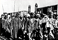 The persecution of the Greeks was one of the practices pursued by the Young Turks during the Balkan and the First World War. In the photograph Greeks of Asia Minor are conveyed by railway to labour battalions in the interior of Anatolia – G. Christopoulos, Istoria tou Ellinikou Ethnous - Ekdotiki Athinon, Athens