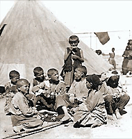 Children in a refugee camp