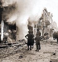 Последствия уличных боёв в Афинах в декабре 1944 г.