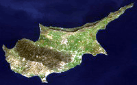 Satellietbeeld van Cyprus