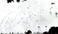Turkish parachutists being dropped over Cyprus