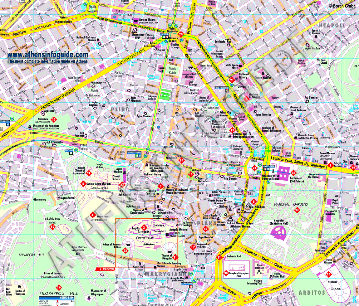 City Map of Athens - Athens Info Guide