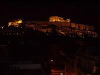 De Acropolis van Athene bij nacht