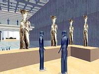 Зал древнегреческого искусства, а под полом — археологические находки того периода