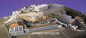 Модель Акрополя, детальный вид южного склона