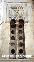 Detail of a window of the Panagia Gorgoepikoos - Agios Eleftherios church in Athens
