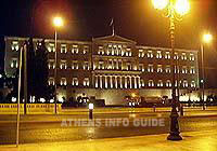 Греческий Парламент ночью