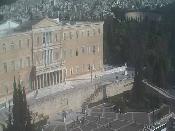 The Greek Parliament from the webcam of the Grande Bretagne Hotel on Syntagma Square