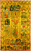 Many-figured icon with Christ Great High Priest and the Virgin Enthroned – (1729) – Byzantine Museum