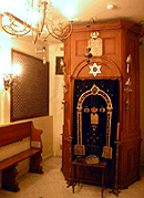 Synagogue interior in the Jewish Museum of Greece