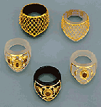 "Suleyman the Magnificent" collection (1988) - Rings in 18K gold, rock crystal, and precious metals - Ilias Lalaounis Jewelry Museum